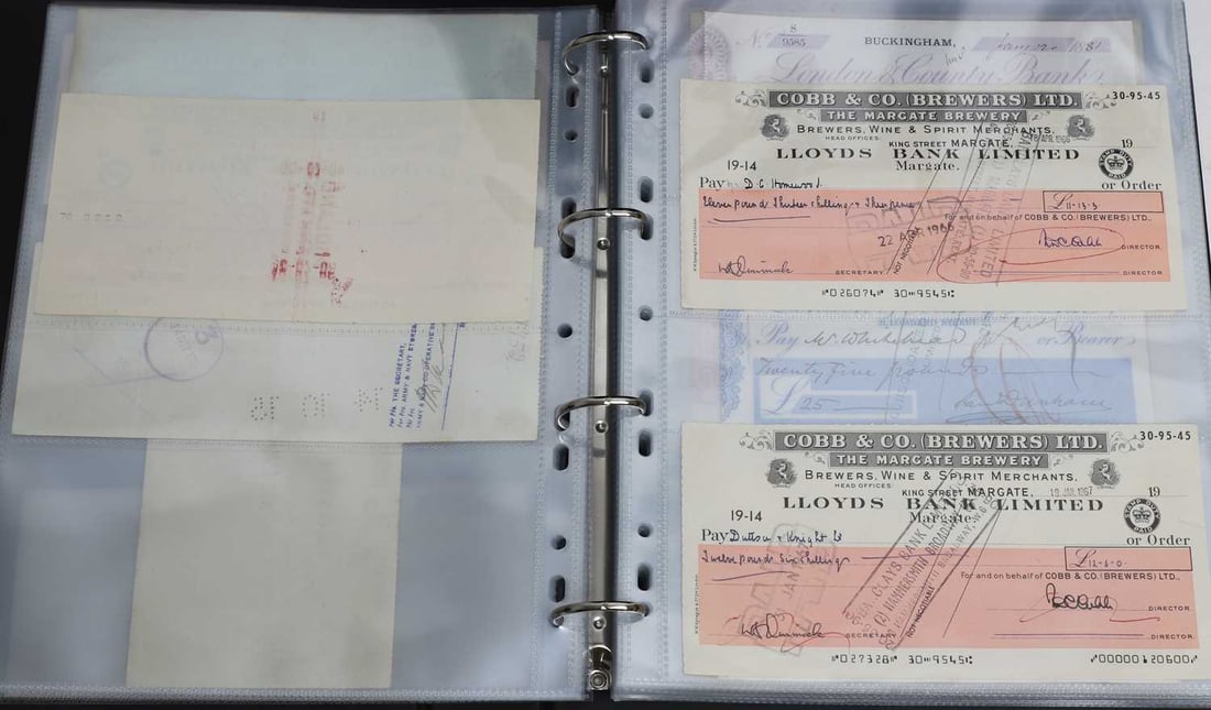 An extensive collection of cheques, - 9