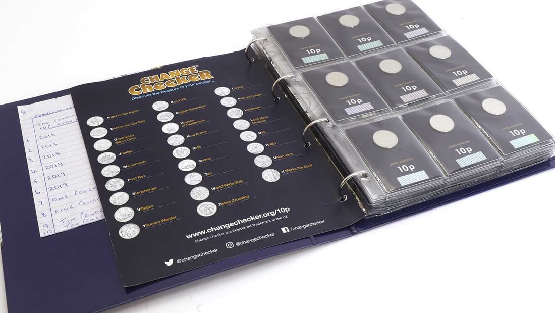 Coins, Great Britain, Elizabeth II (1952-2022),: Coins, Great Britain, Elizabeth II (1952-2022), a Change Checker album containing a full 2018 'alphabet' Ten Pence set, with completer, a full 2019 'alphabet' Ten Pence set, with completer and