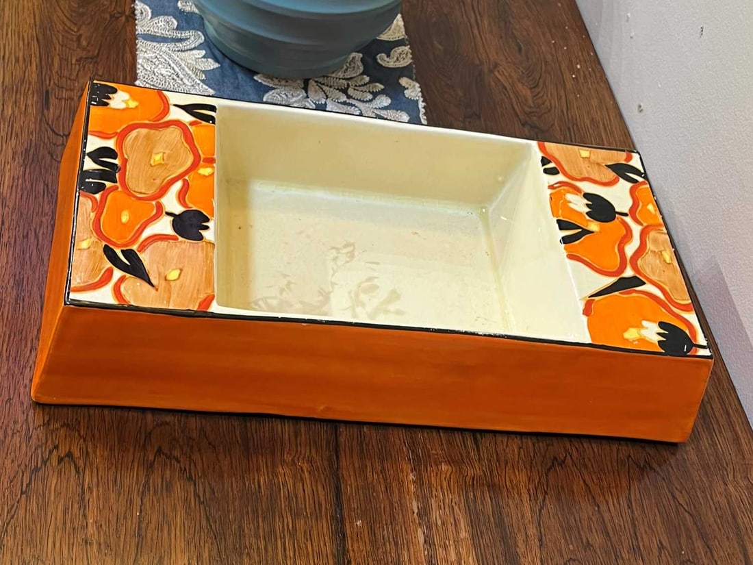Clarice Cliff (British, 1899-1972), a rare 'Orange Chintz' double-sided bowl, - 10