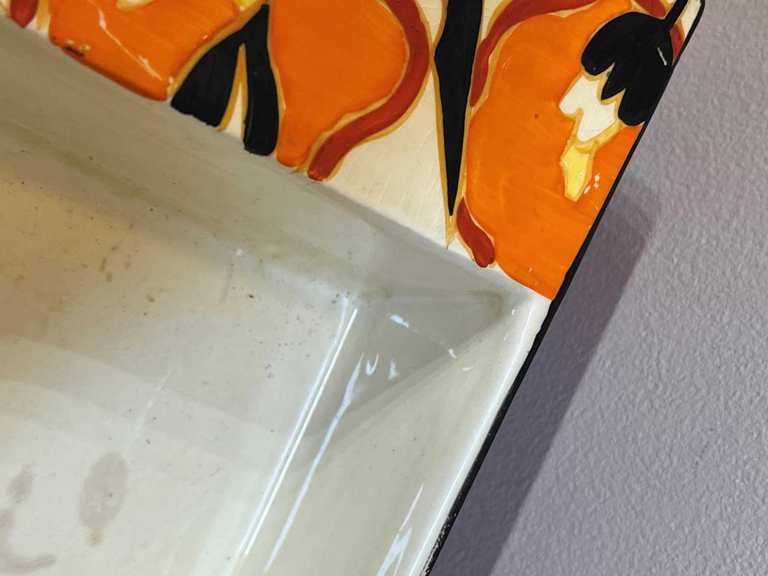Clarice Cliff (British, 1899-1972), a rare 'Orange Chintz' double-sided bowl, - 15