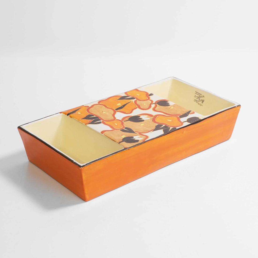 Clarice Cliff (British, 1899-1972), a rare 'Orange Chintz' double-sided bowl, - 2