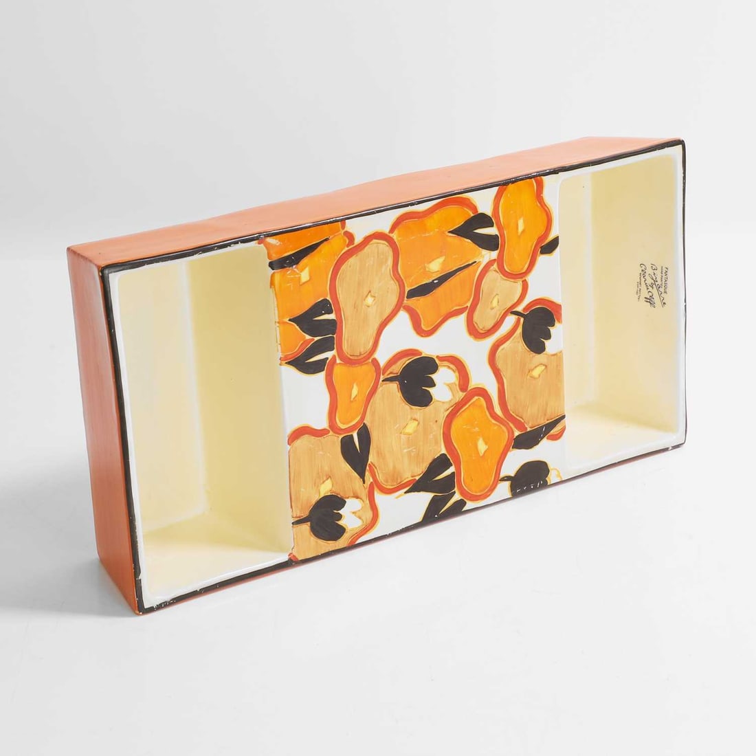 Clarice Cliff (British, 1899-1972), a rare 'Orange Chintz' double-sided bowl, - 5