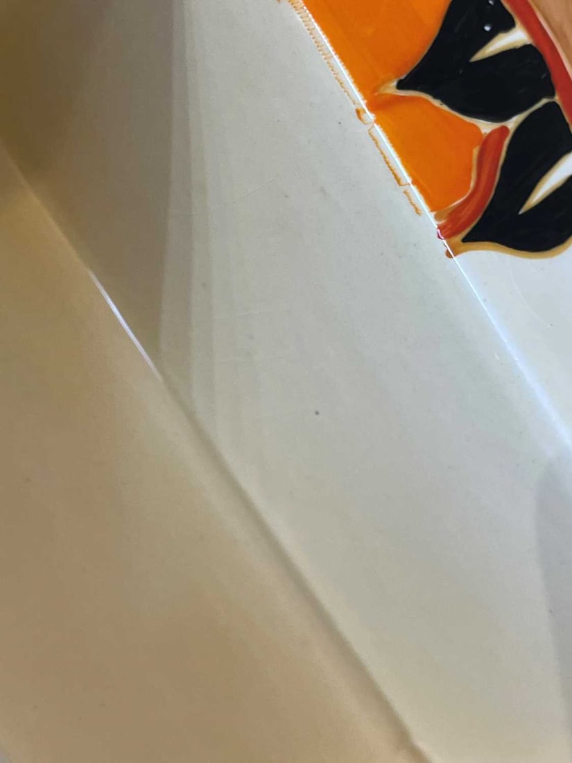 Clarice Cliff (British, 1899-1972), a rare 'Orange Chintz' double-sided bowl, - 6