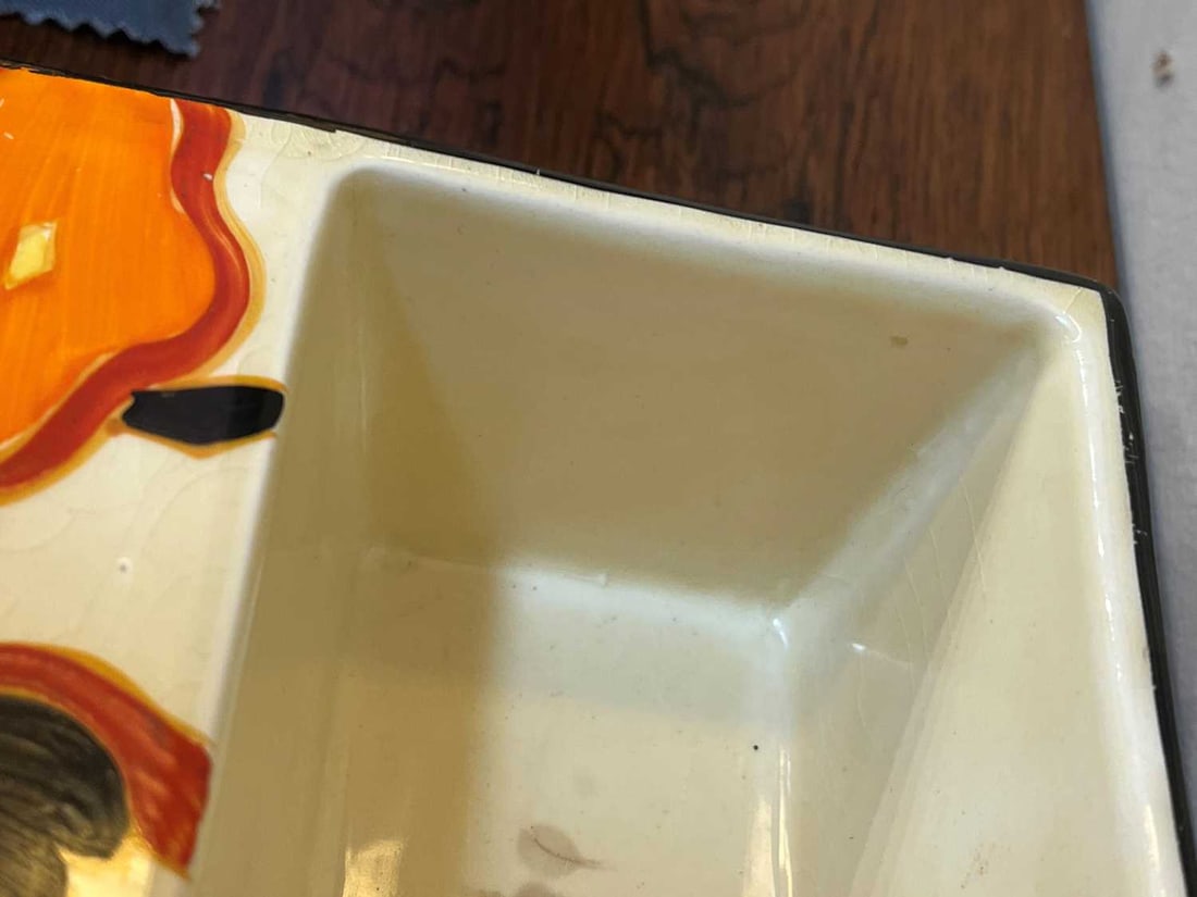 Clarice Cliff (British, 1899-1972), a rare 'Orange Chintz' double-sided bowl, - 7