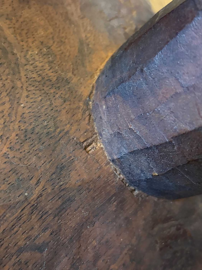 A carved hardwood Nupe stool, 20th century, Nigeria, - 4