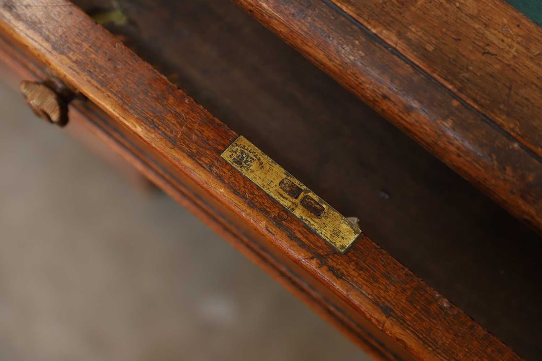 An oak pedestal desk, circa 1900, - 2