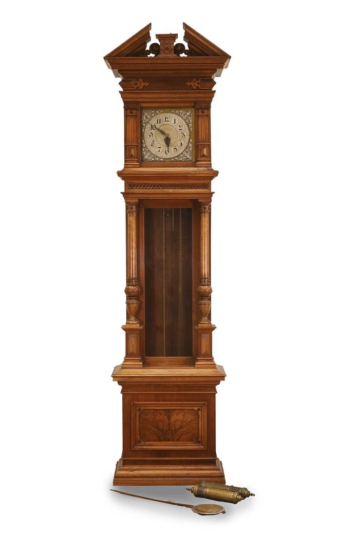 A Victorian walnut longcase clock, late 19th century, (1 of 2)