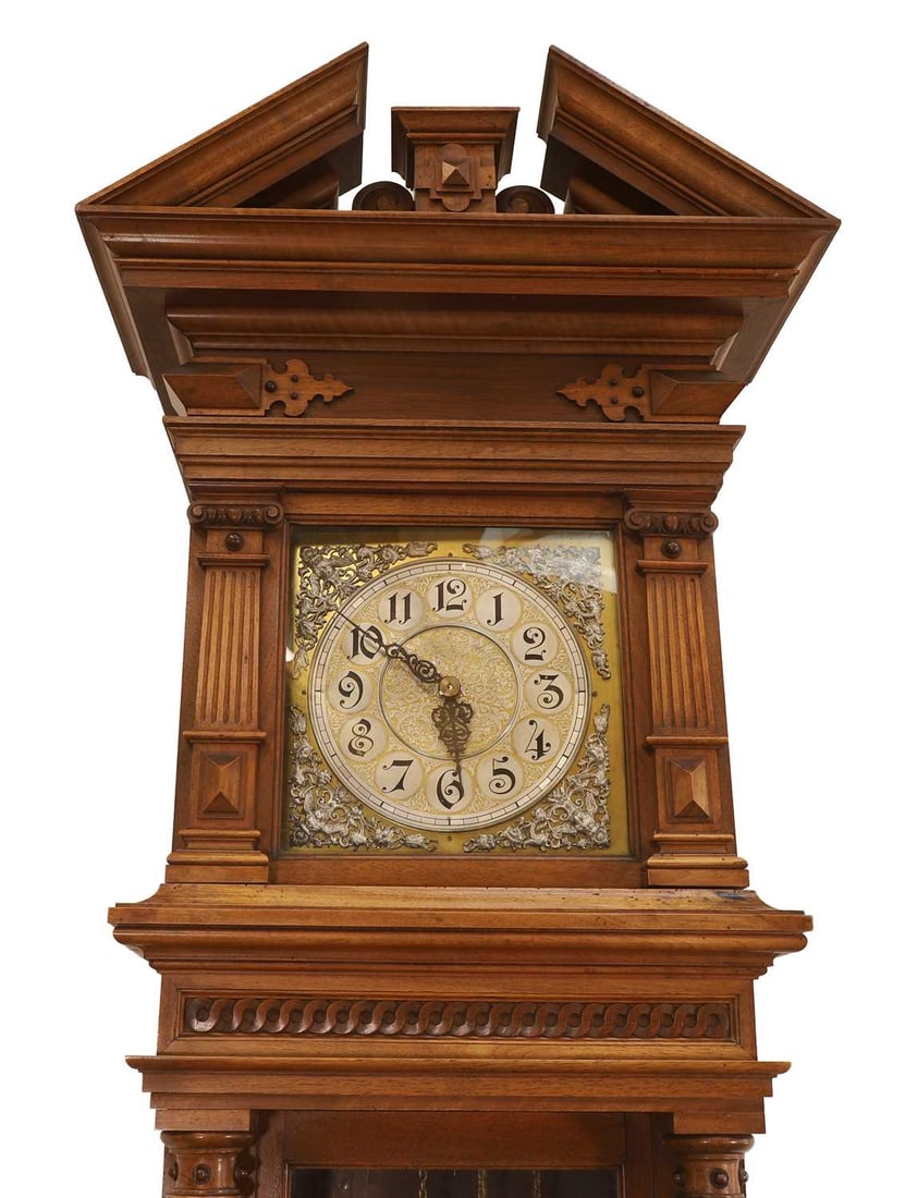 A Victorian walnut longcase clock, late 19th century, - 2