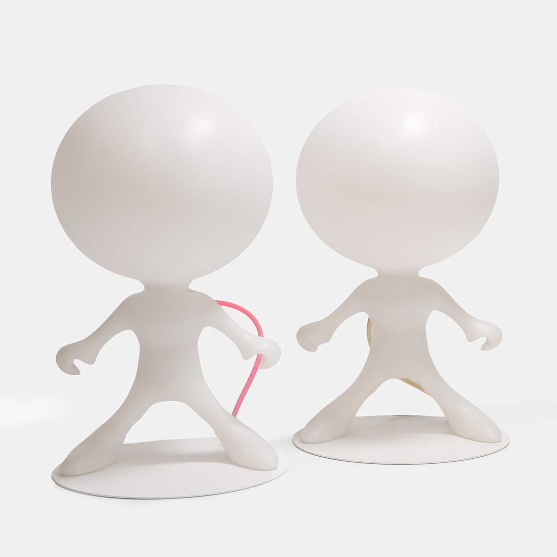 Constantin Wortmann (German, b.1970) for Büro für Form, a pair of 'Spacewalker Junior' tab: Constantin Wortmann (German, b.1970) for Büro für Form, a pair of 'Spacewalker Junior' table lamps, originally designed 2008, of recent manufacture, each constructed from translucent white p