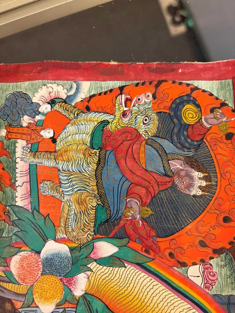 A Tibetan thangka, 20th century, - 10