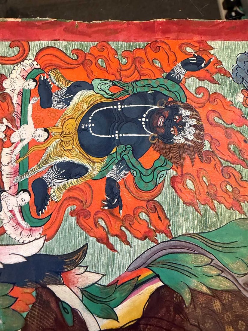 A Tibetan thangka, 20th century, - 3
