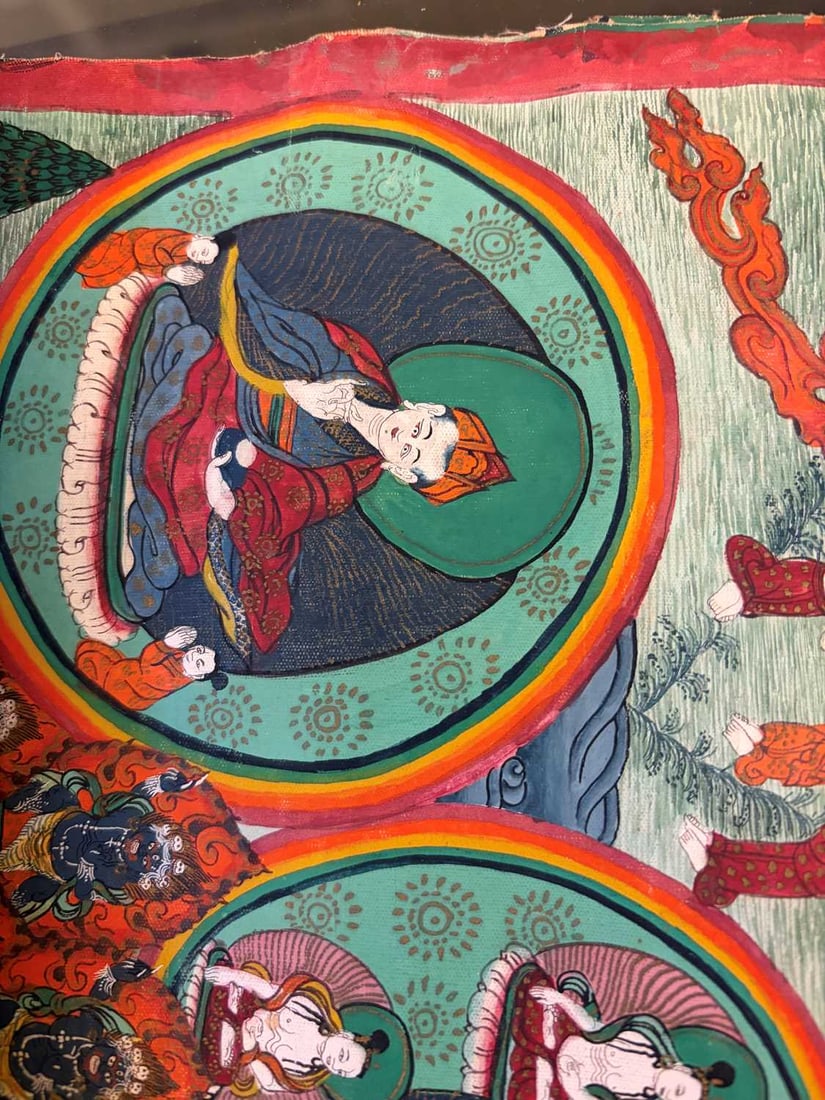 A Tibetan thangka, 20th century, - 4