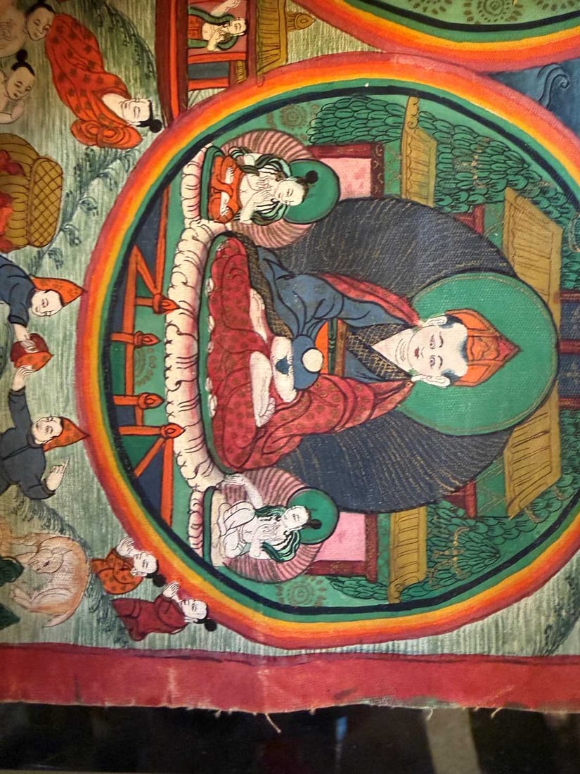 A Tibetan thangka, 20th century, - 5