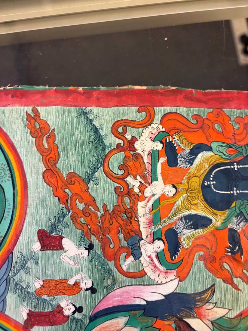 A Tibetan thangka, 20th century, - 6