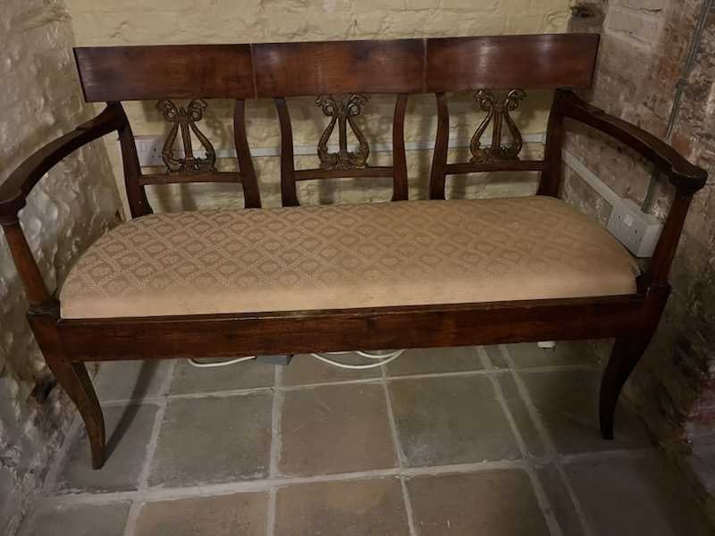 A Biedermeier chair back settee, 19th century, - 2