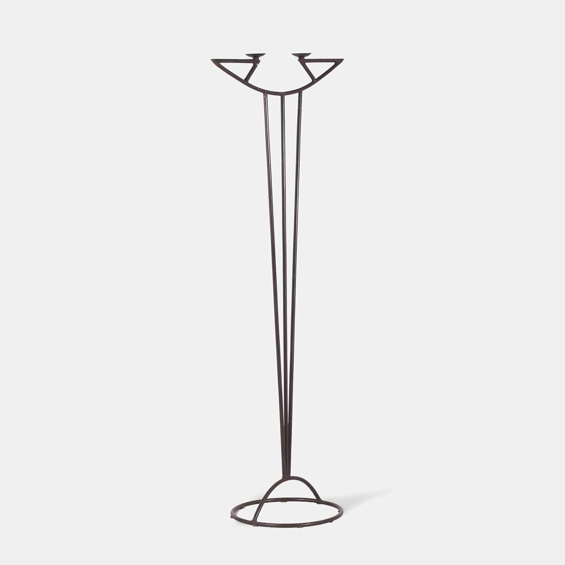 A Modernist wrought iron floor standing candlabrum, circa 1970s, - 2