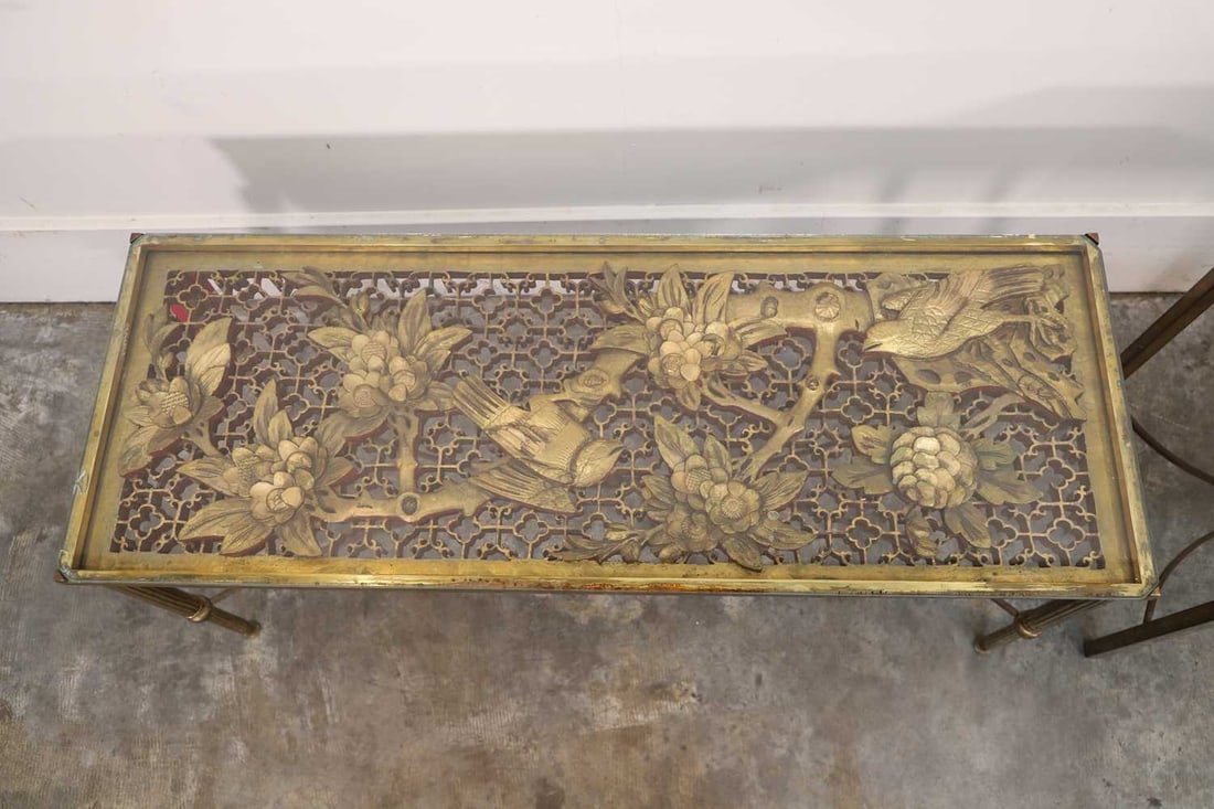 A Chinese carved and pierced giltwood panel, 19th century, - 3