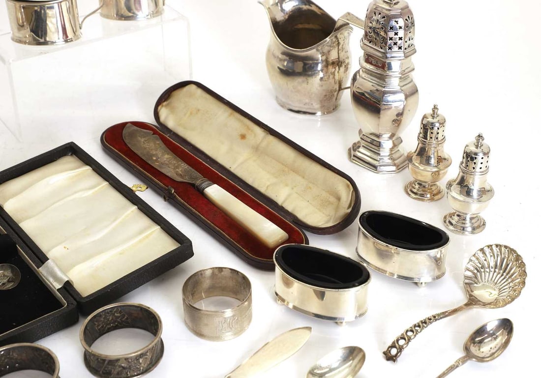 A collection of silver, - 3