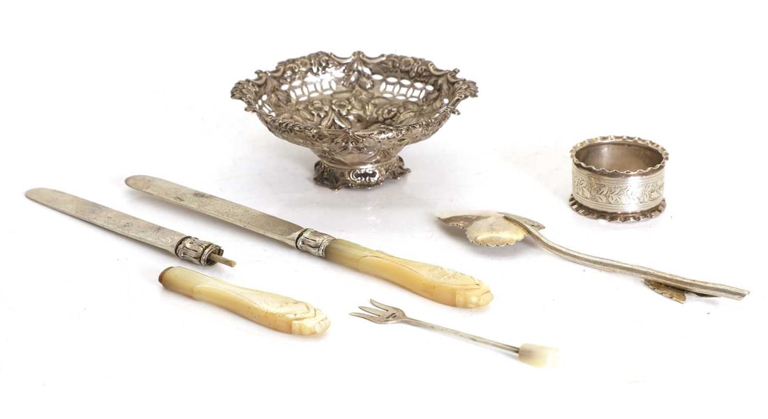 A group of silver items, - 2
