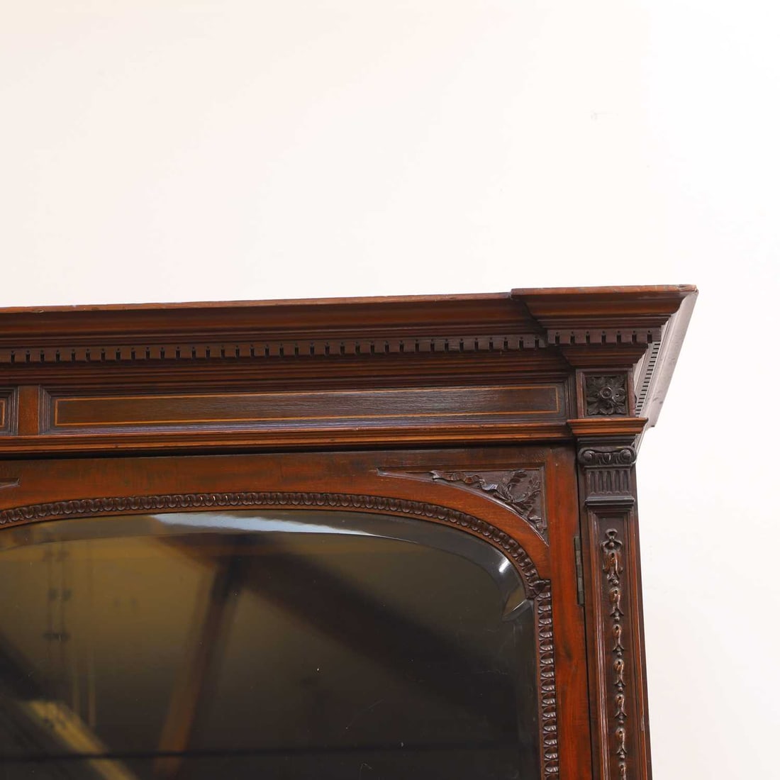 A late Victorian mahogany and boxwood bookcase, late 19th century, - 2