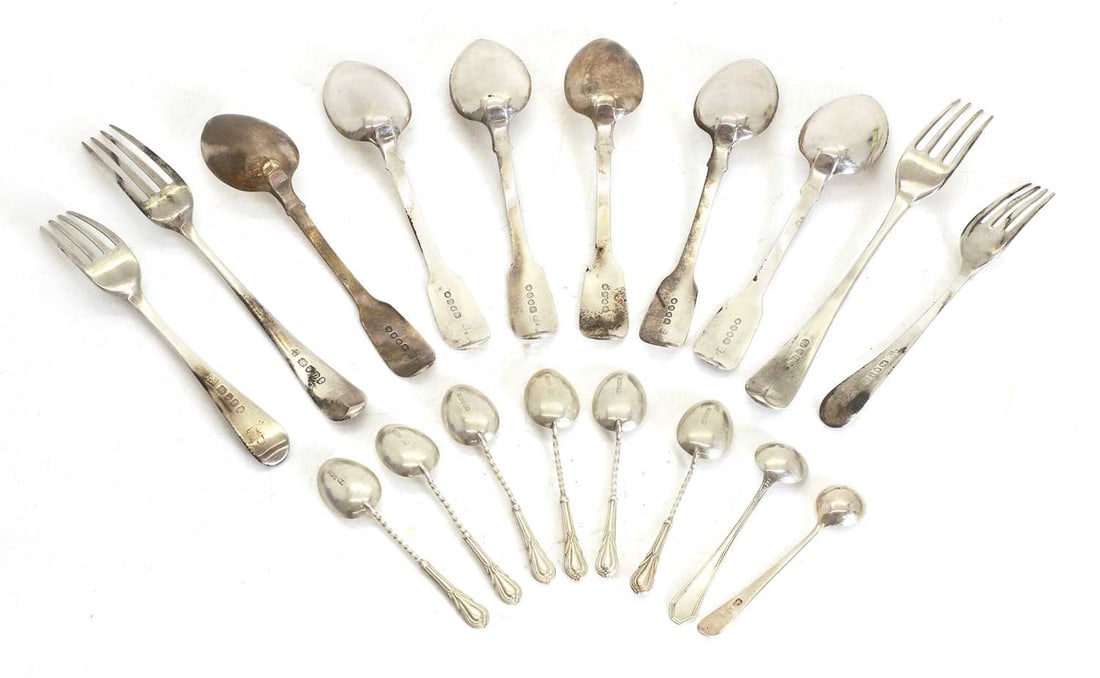 A collection of silver flatware, (1 of 2)