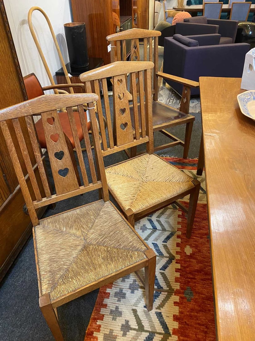 Arts and Crafts, a set of six chairs, - 16