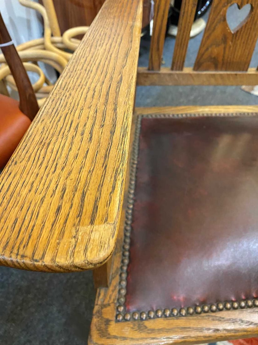 Arts and Crafts, a set of six chairs, - 4