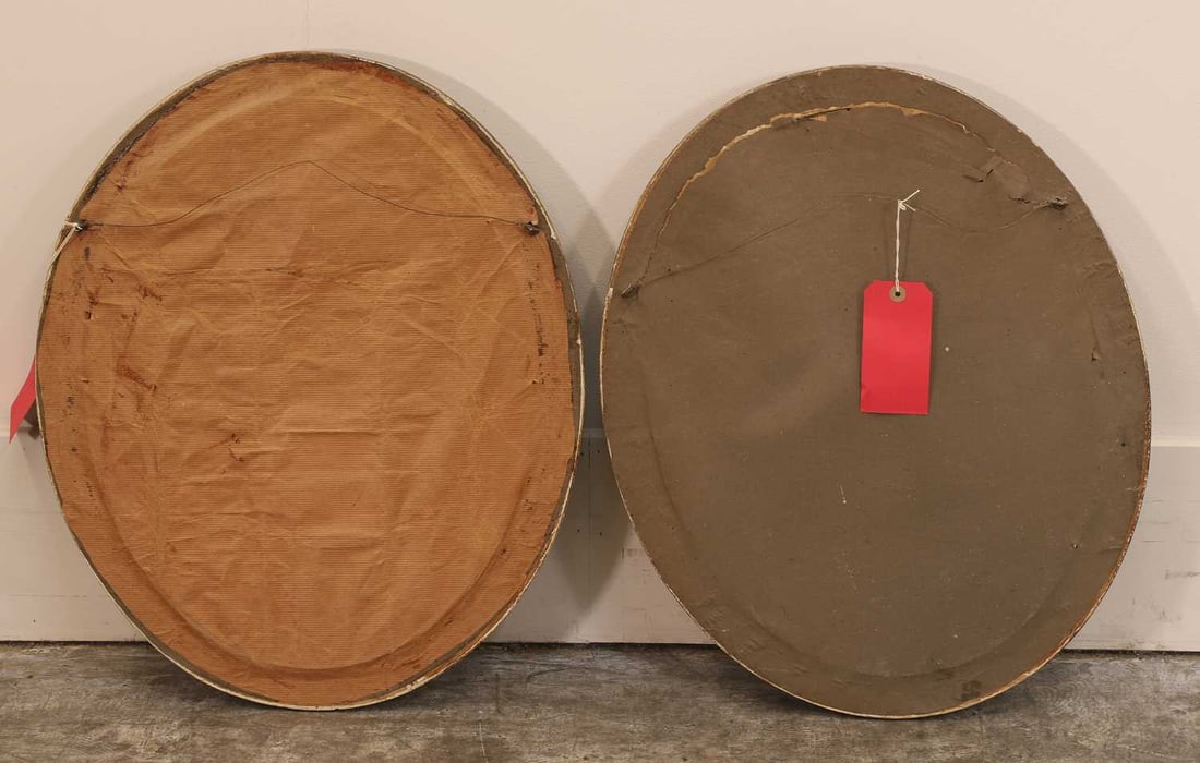 A pair of silk and wool work pictures, 19th century, - 2
