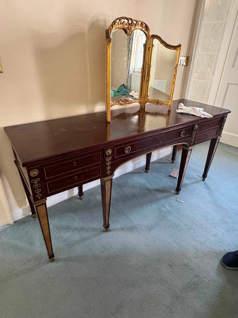 A mahogany and gilt mounted desk, 20th century, believed to be a copy of a Russian desk at Pavlovsk - 2