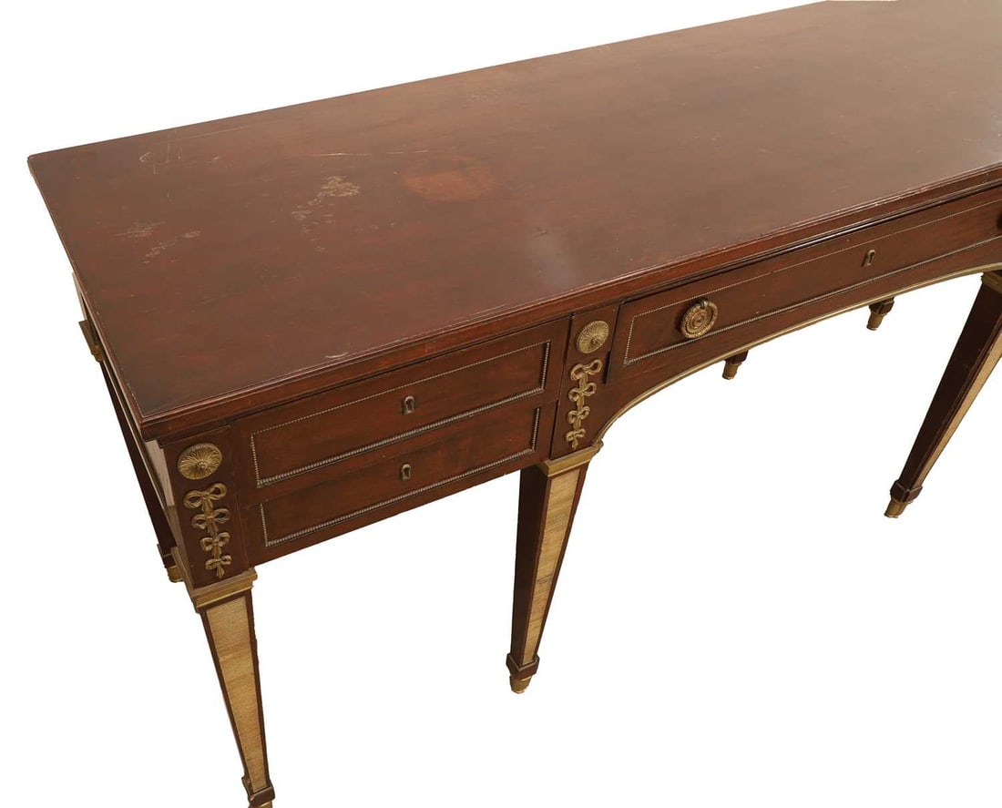 A mahogany and gilt mounted desk, 20th century, believed to be a copy of a Russian desk at Pavlovsk - 3