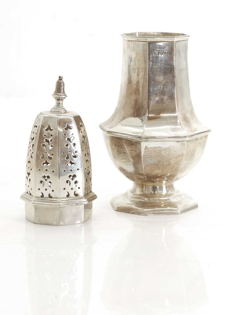 A large silver sugar sifter, - 2