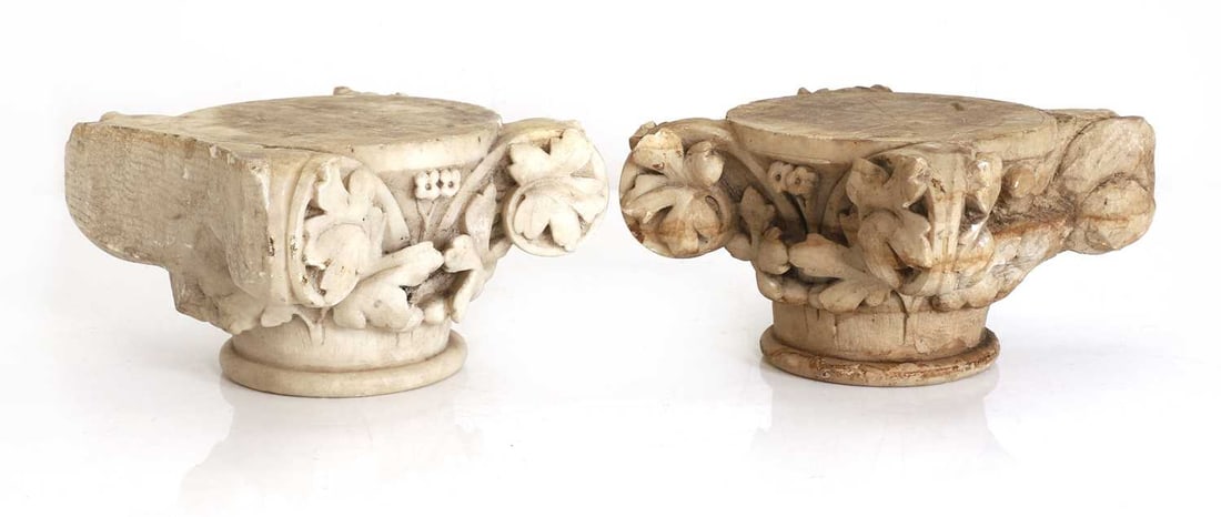 Two marble capitals, late 18th to early 19th century, - 2