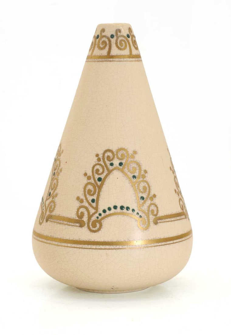 An Art Deco crackle-glazed pottery vase, Saint-Amand-les-Eaux, France, 1923-1954 - 2