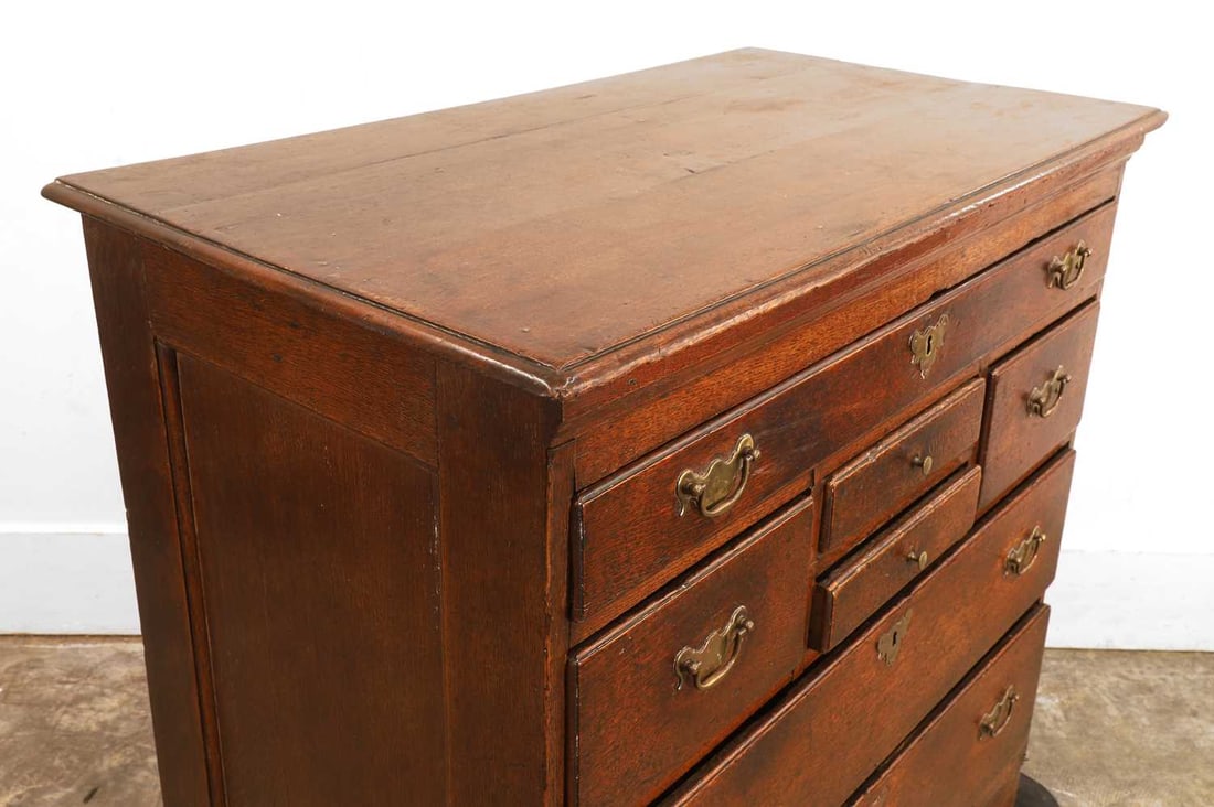 An oak chest of drawers, 19th century, - 2
