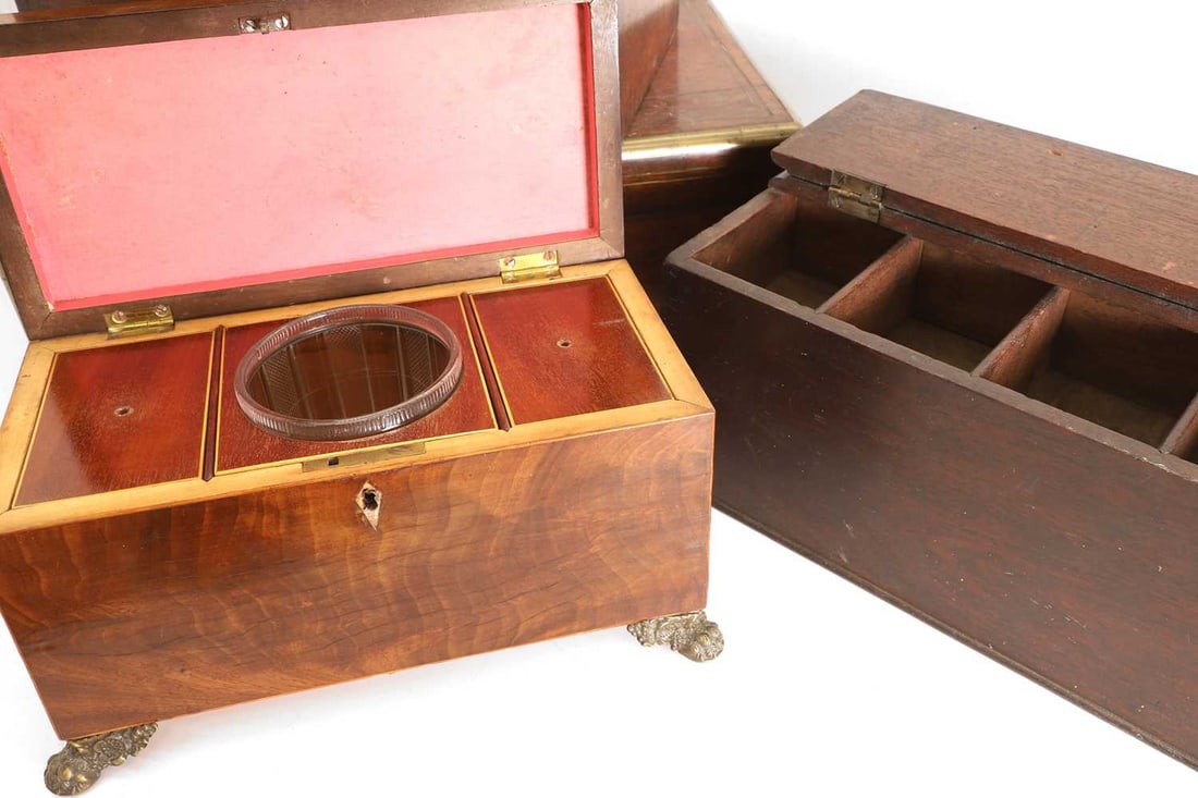 A collection of tea caddies and boxes, 19th century and later, - 3