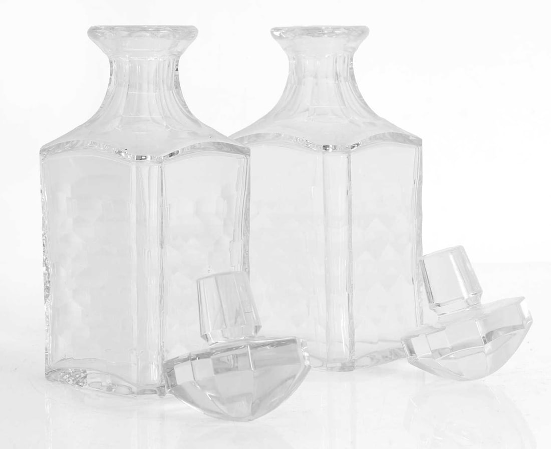 A pair of Baccarat cut and moulded glass decanters, - 2