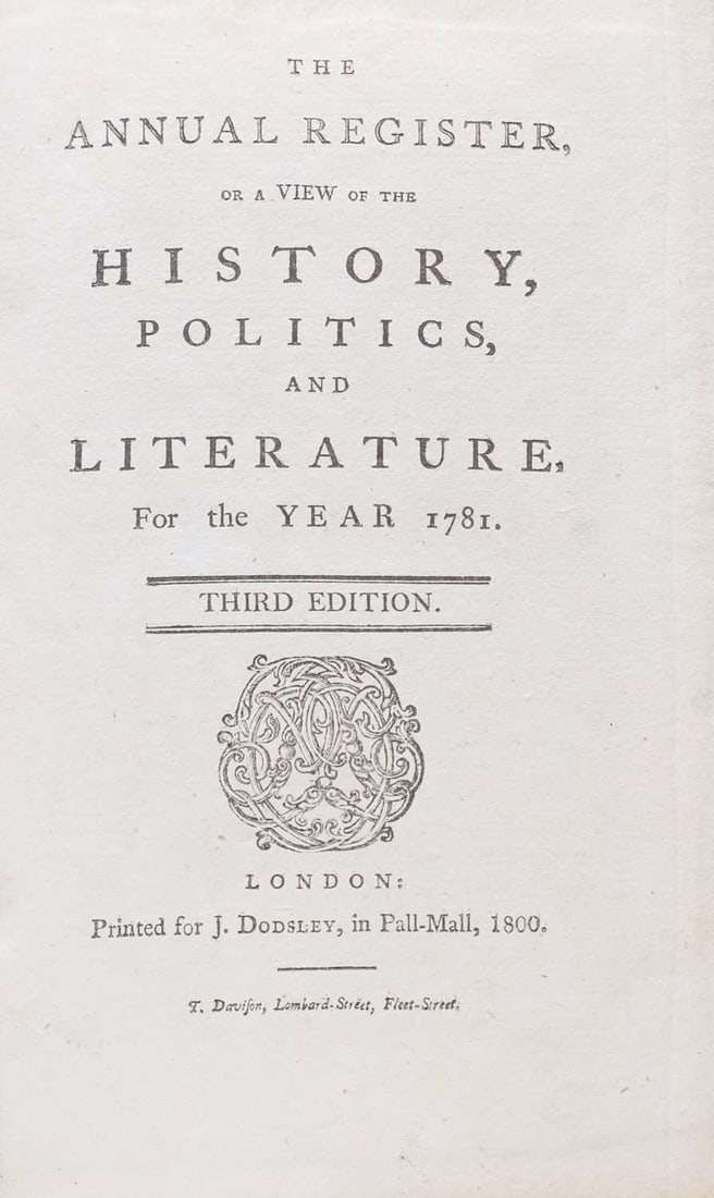 The Annual Register or a View of the History, Politics and Literature, 21 vols, - 2