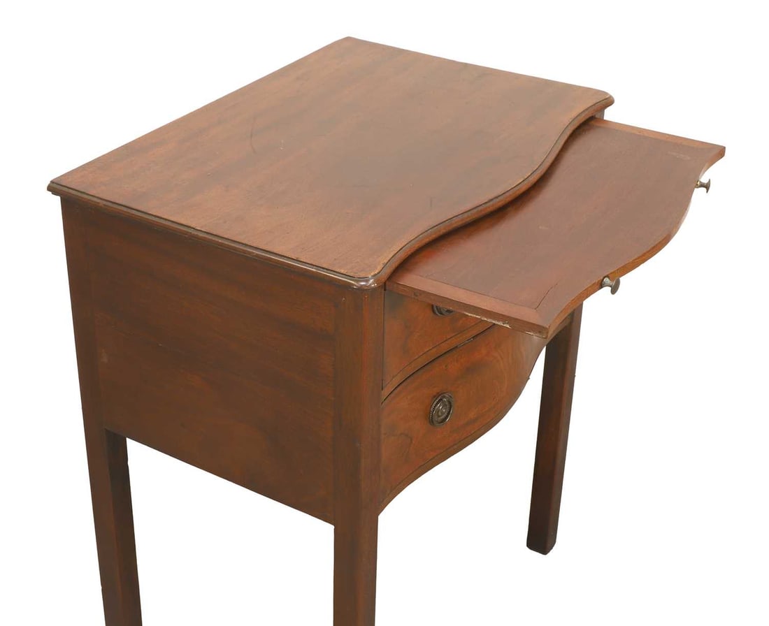 A George III style mahogany bedside chest, - 2