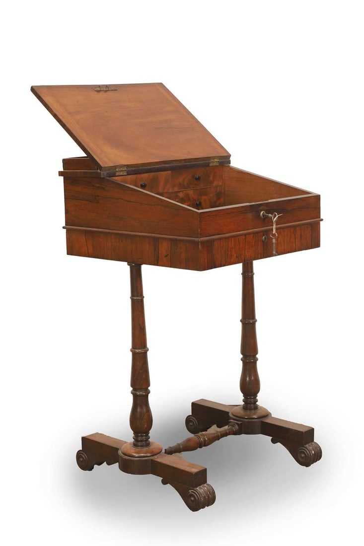 A George IV mahogany work table, 19th century, - 2