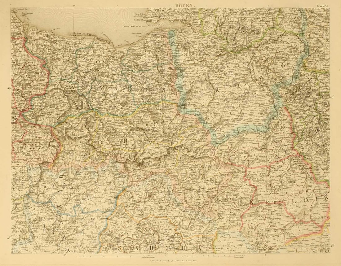 Donnet, Alexis: Carte Topographique, Minéralogique et Statistique de la France. - 3