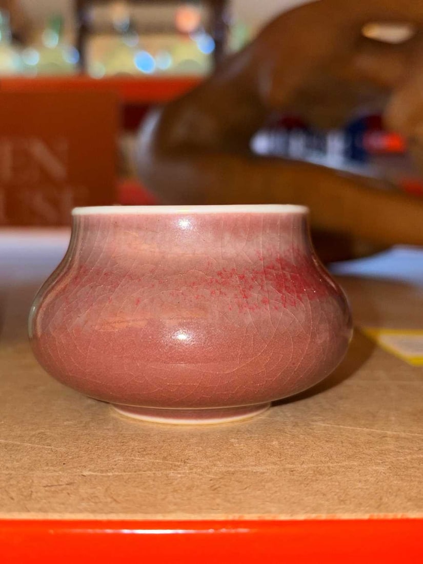 A Chinese peach blossom glazed bowl, - 7