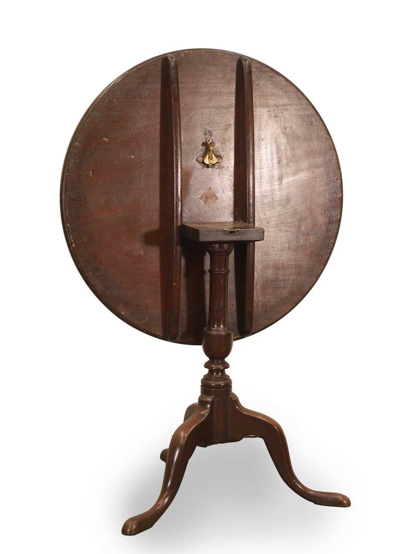A George III tilt top wine table, 19th century, - 2
