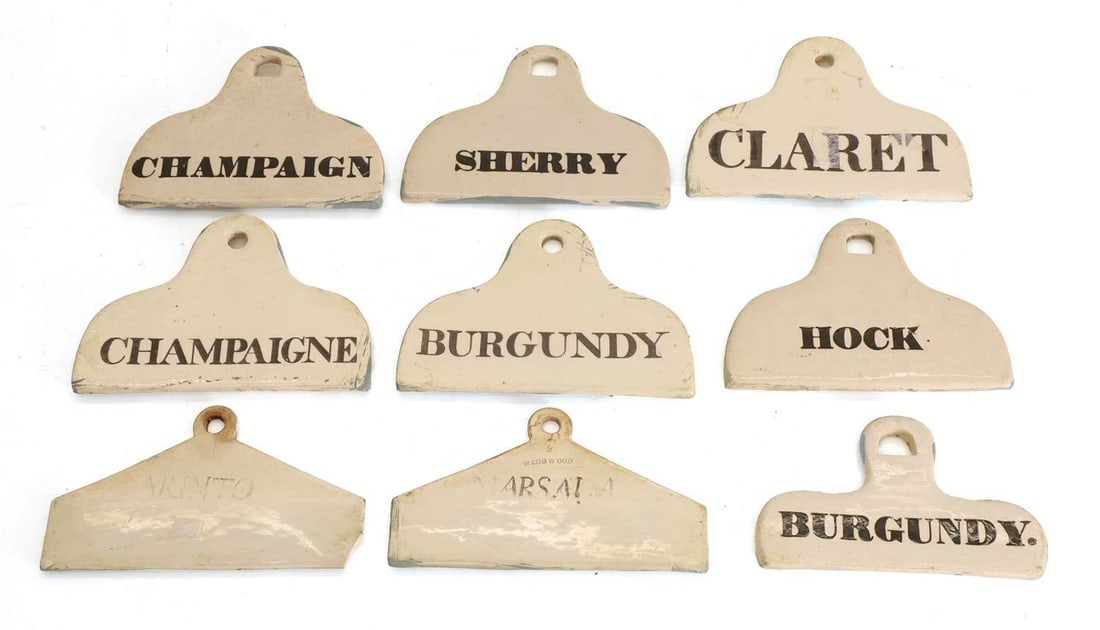 A collection of ceramics barrel labels, 19th century and later, (1 of 1)