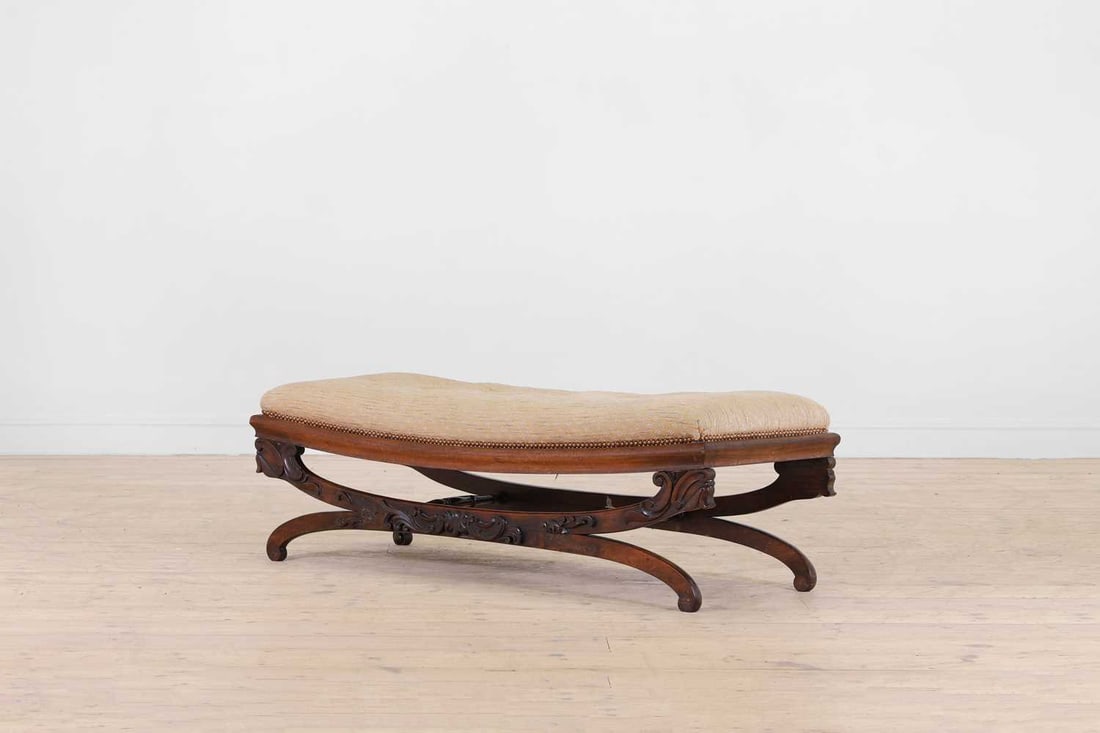 A Victorian rosewood stool, - 3