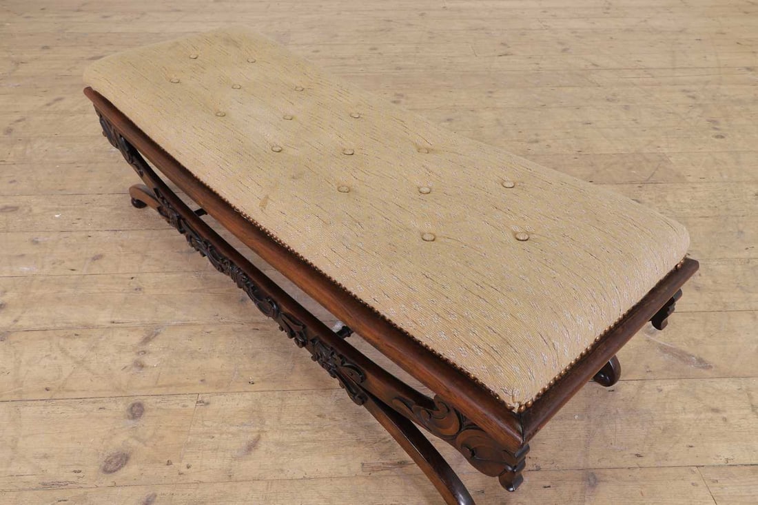 A Victorian rosewood stool, - 4