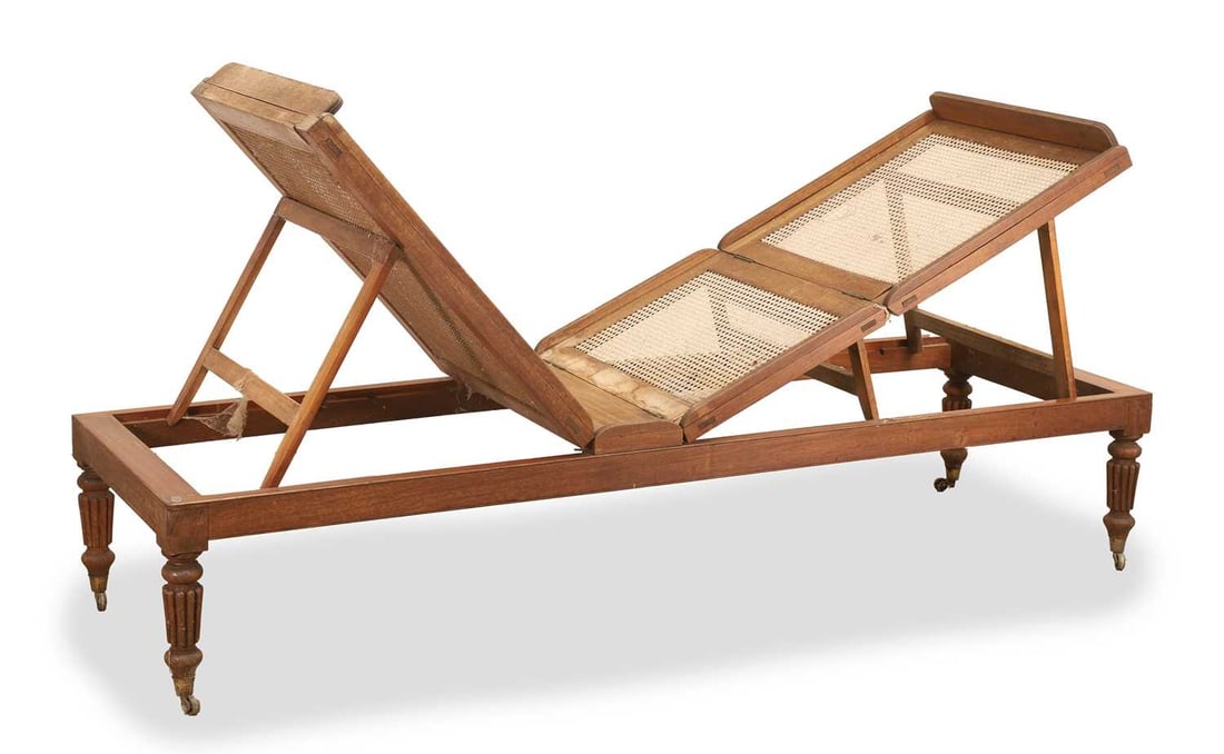 A Victorian rattan day bed, 19th century, (1 of 3)