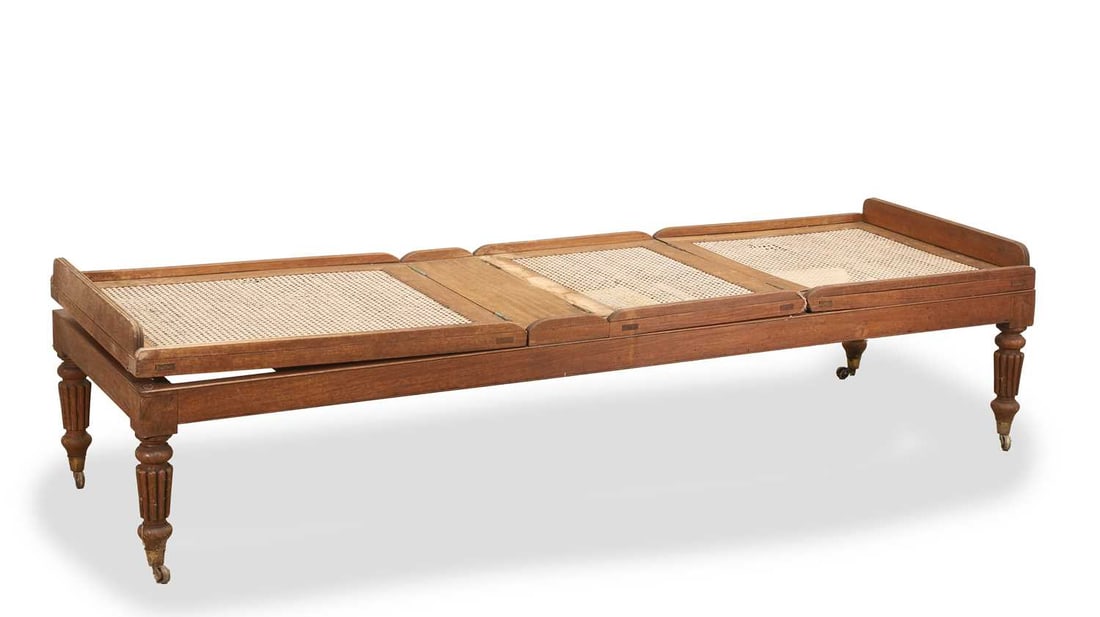 A Victorian rattan day bed, 19th century, - 2