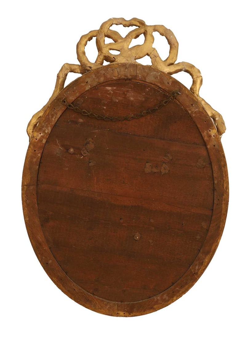 An oval gilt wall mirror, mid 19th century, - 3