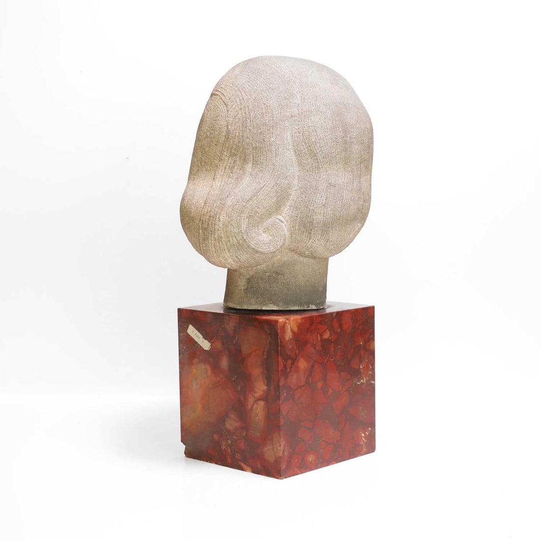 Manner of Eric Gill, a stone carved head, - 4