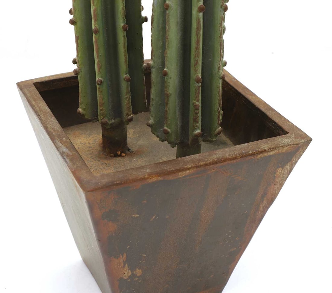 A painted metal model of a cactus, 20th century, - 2